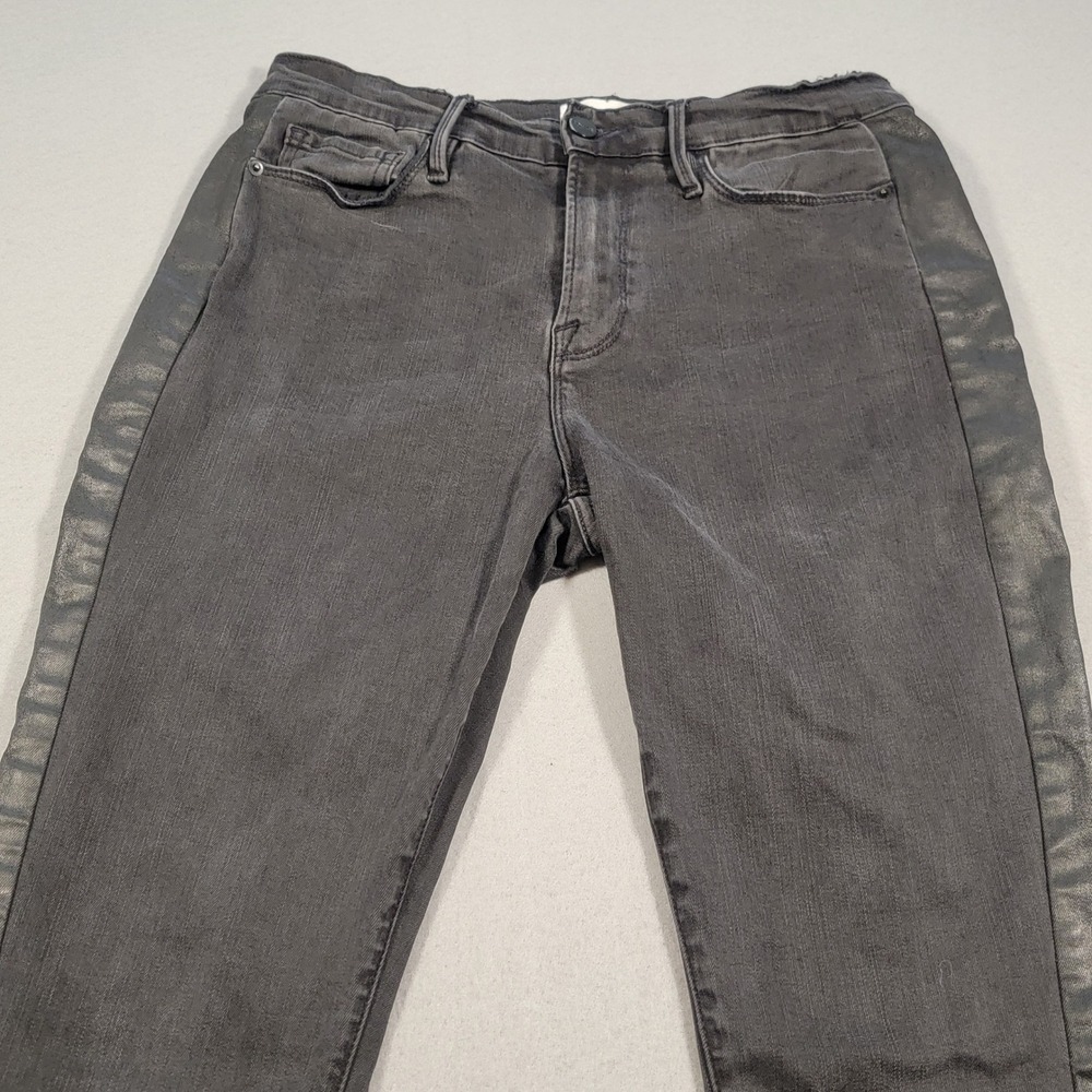 FRAME Denim‎ Jeans Le Skinny de Jeanne Black Women's Size 31 Side Leg Detail
